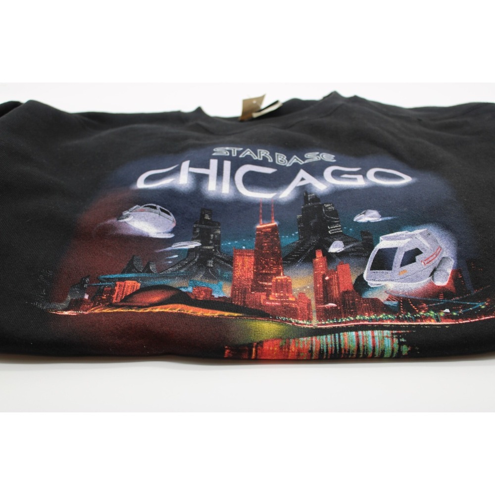 RARE Vintage Star Trek Star Base Chicago Sweatshirt XL Black w/Tags READ DESCR. - Picture 8 of 12
